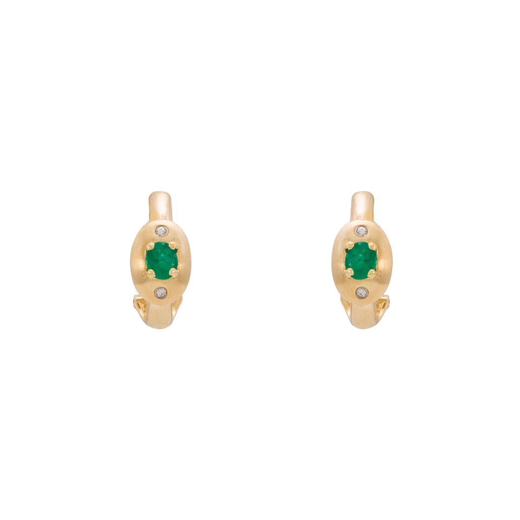 Aretes con Esmeraldas y Diamantes