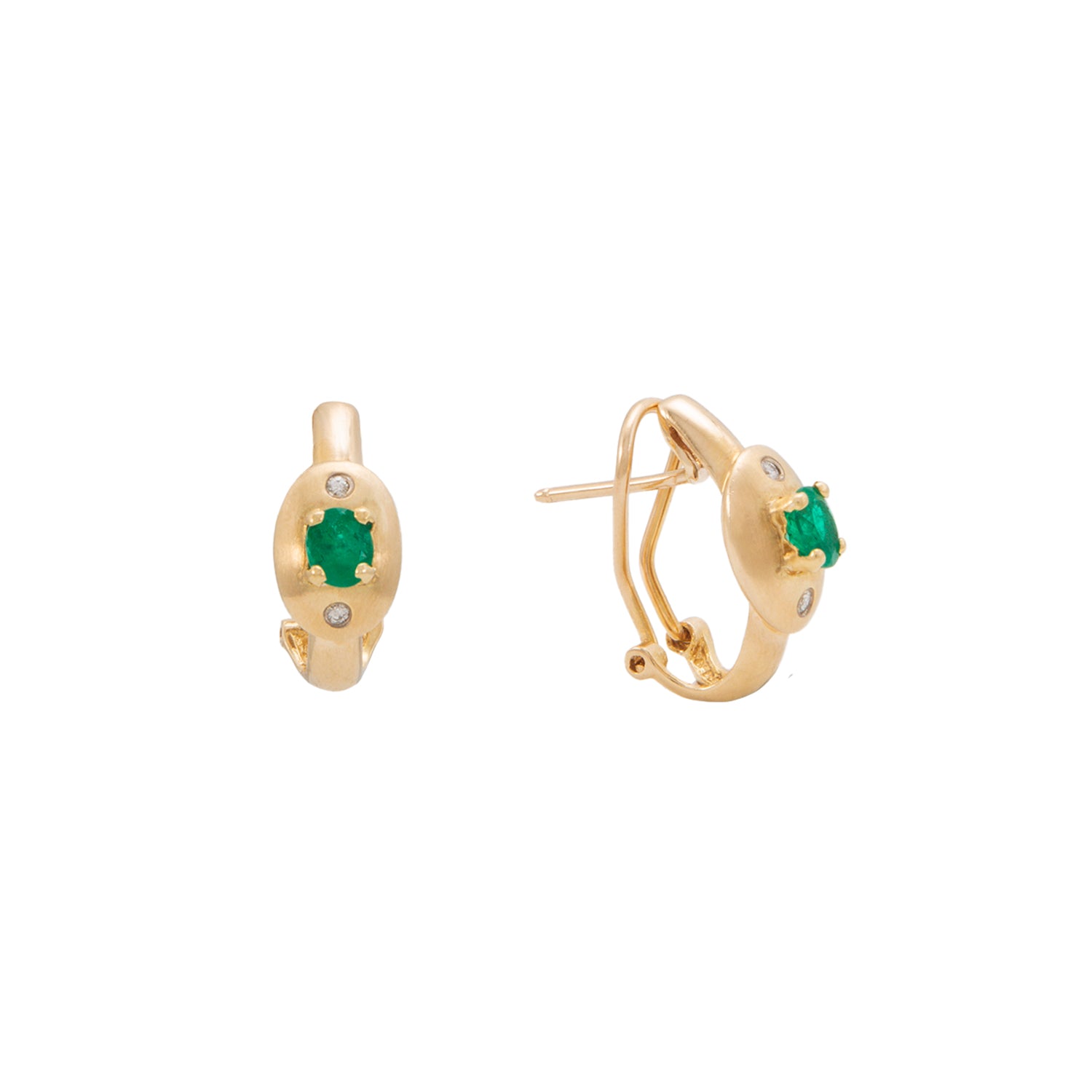 Aretes con Esmeraldas y Diamantes