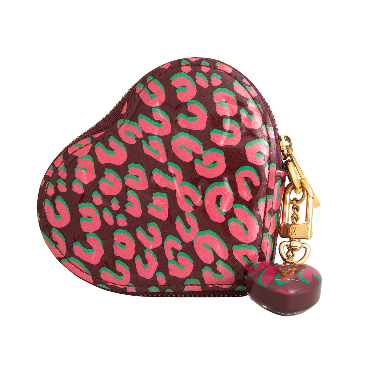 Monedero Porte-Monnaie Cœur Monogram Vernis Léopard Edición Stephen Sprouse