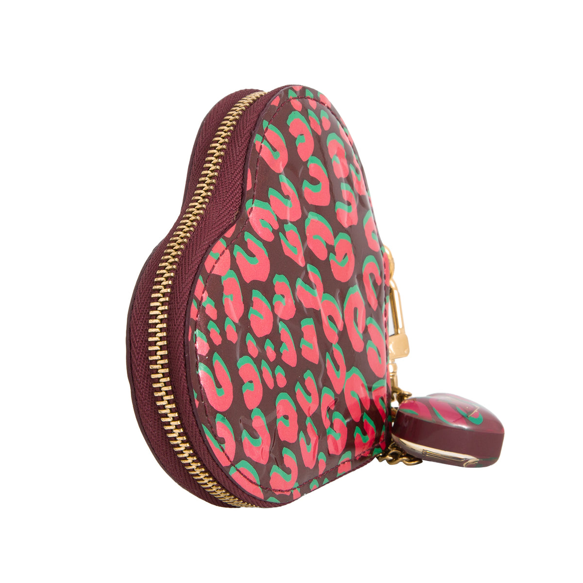 Monedero Porte-Monnaie Cœur Monogram Vernis Léopard Edición Stephen Sprouse