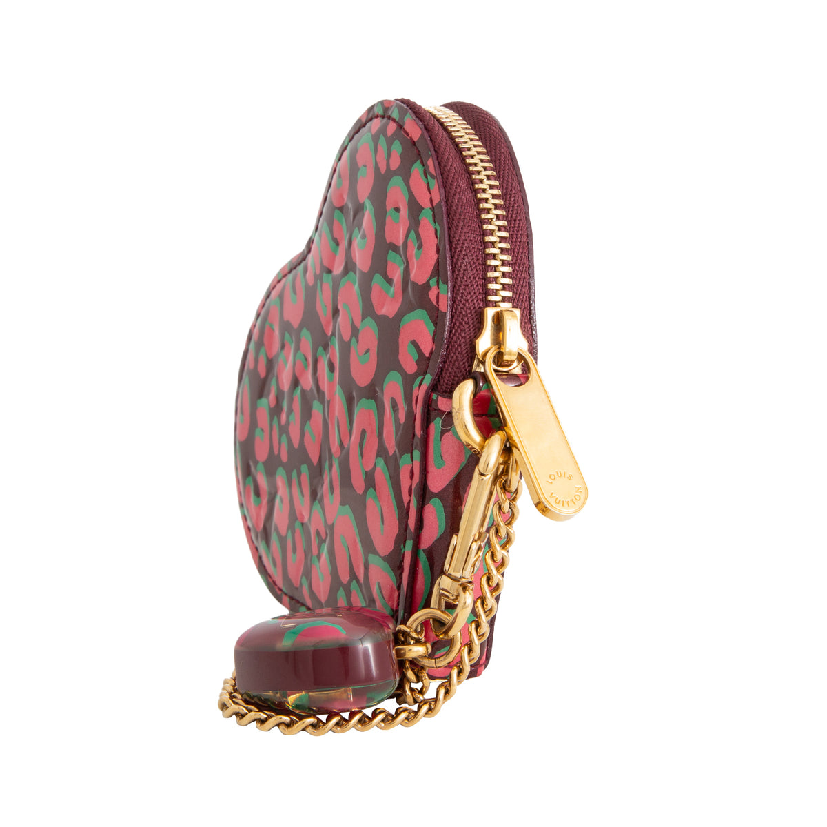 Monedero Porte-Monnaie Cœur Monogram Vernis Léopard Edición Stephen Sprouse
