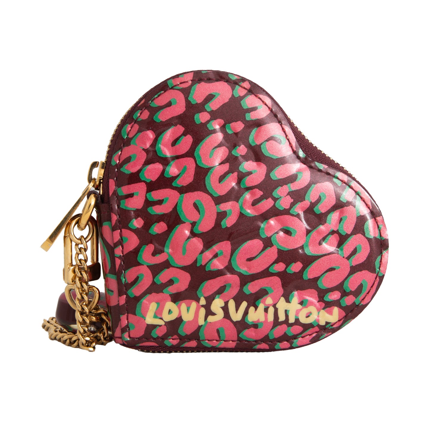 Monedero Porte-Monnaie Cœur Monogram Vernis Léopard Edición Stephen Sprouse