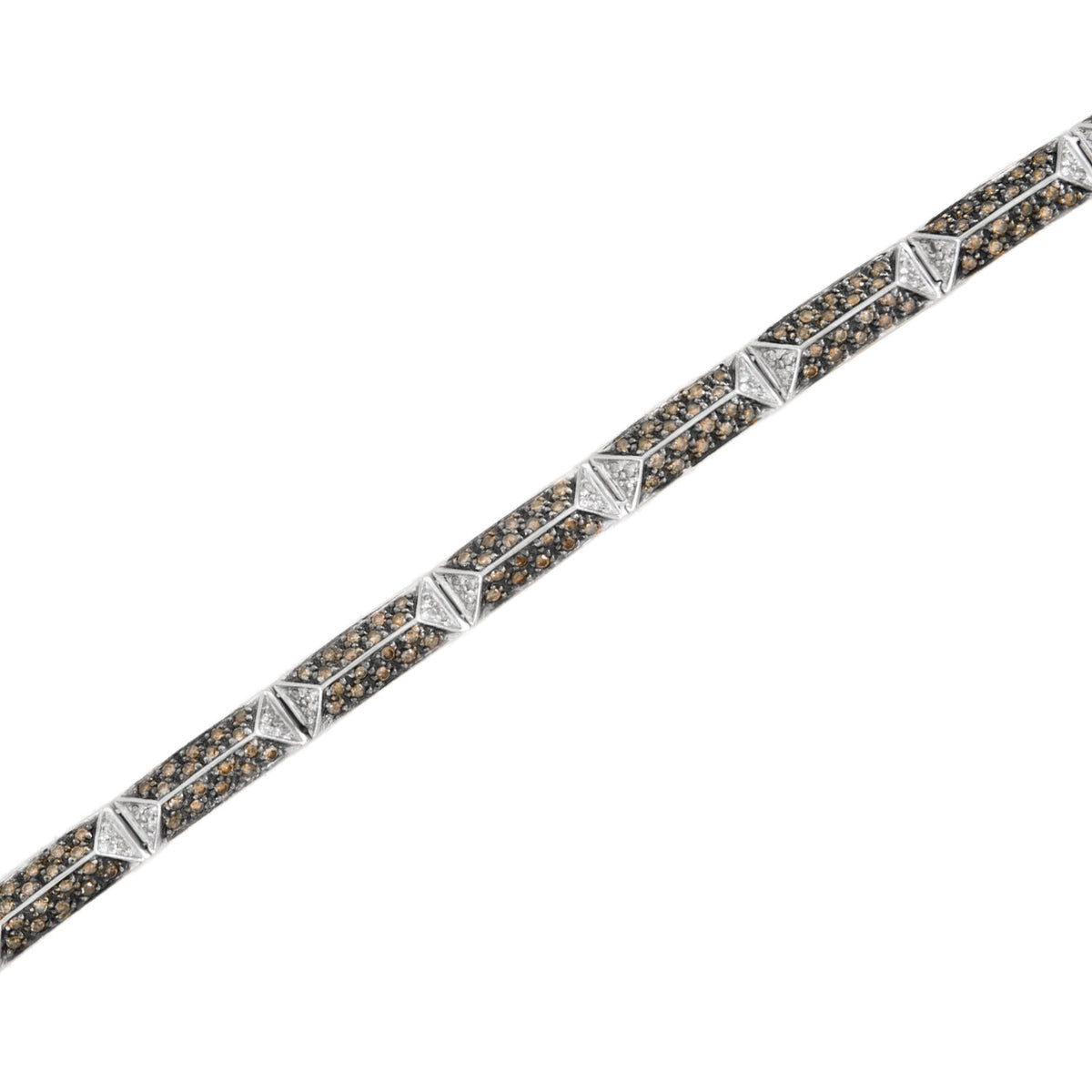 Pulsera en Oro Blanco 14K con Diamantes Champagne