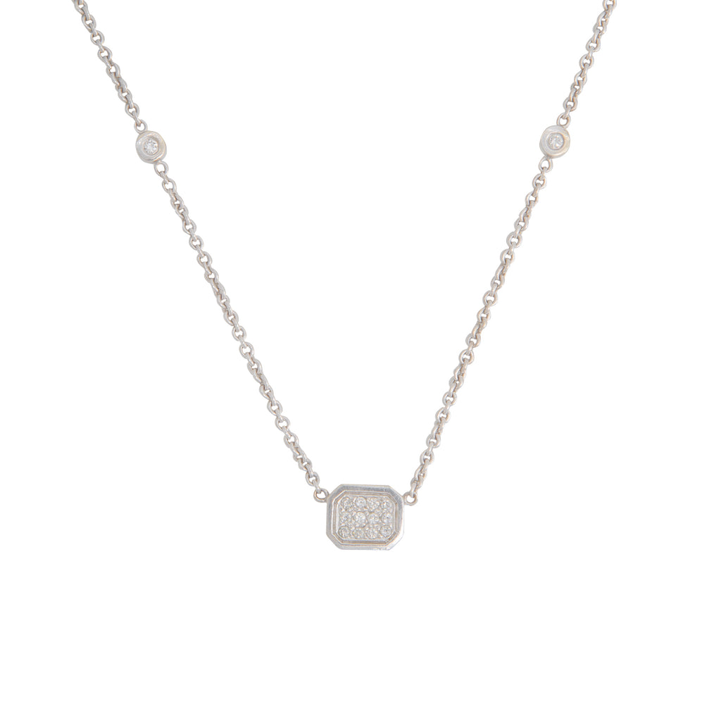 Gargantilla en Oro Blanco 18K con Diamantes