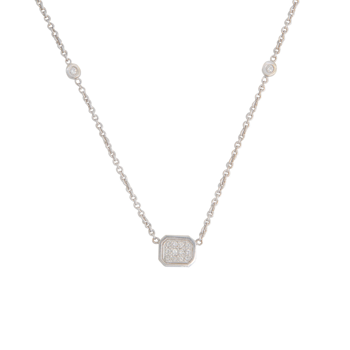 Gargantilla en Oro Blanco 18K con Diamantes