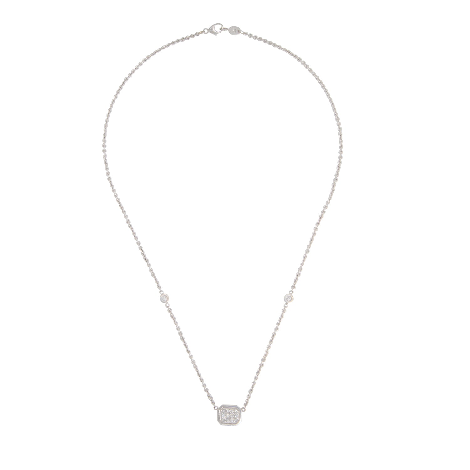 Gargantilla en Oro Blanco 18K con Diamantes