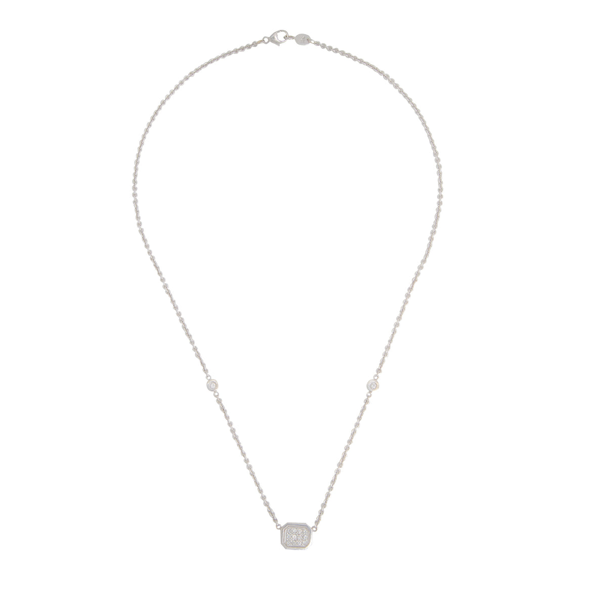 Gargantilla en Oro Blanco 18K con Diamantes