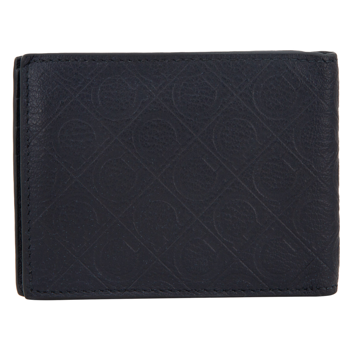 Cartera Gancini en Piel Color Azul Marino