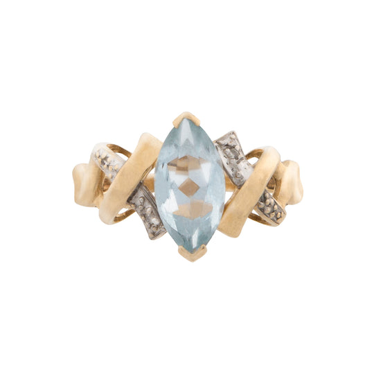 Anillo Diseño Especial Piedra Celeste