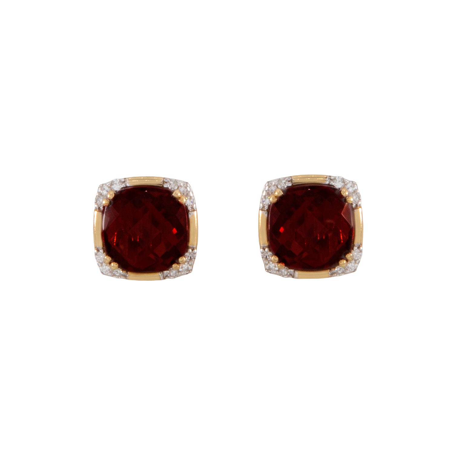 Aretes Granate Corte Cojín