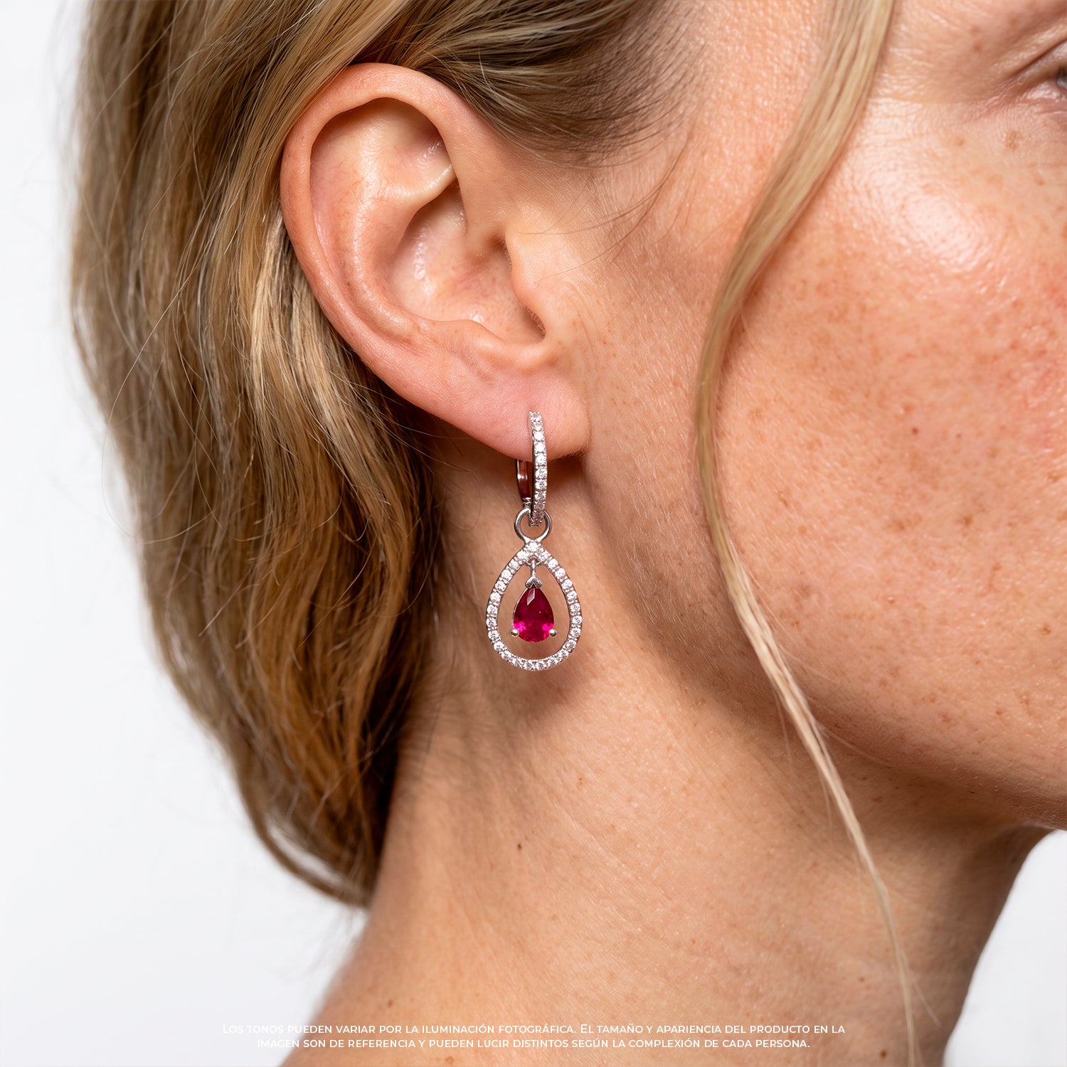 Aretes con Rubí y Diamantes