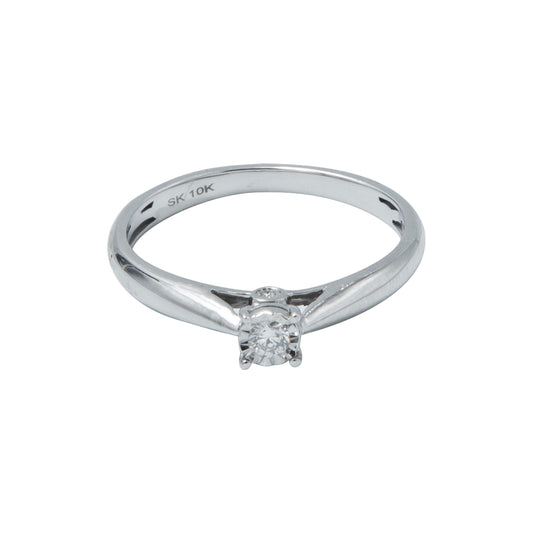 VENDIDO Anillo Solitario Oro blanco 0.06 CT