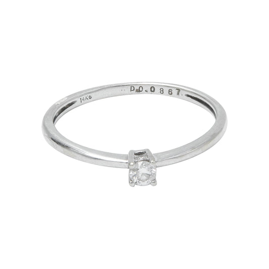 VENDIDO Anillo Solitario Oro Blanco  .0867 CT
