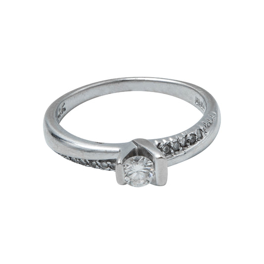 VENDIDO Anillo Solitario Claridad VS2 Oro Blanco