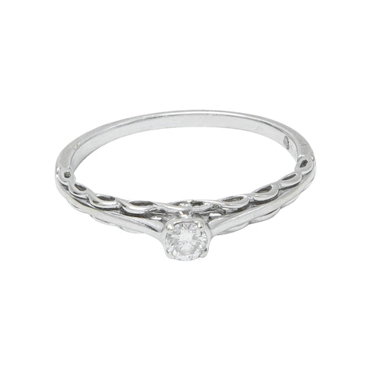 VENDIDO Anillo Oro Blanco 0.14 CT