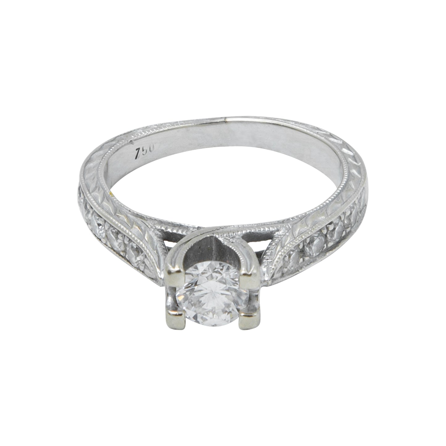 Anillo Solitario 0.40 CT Oro blanco