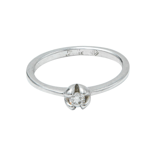 VENDIDO Anillo Solitario de 0.10 CT Oro Blanco
