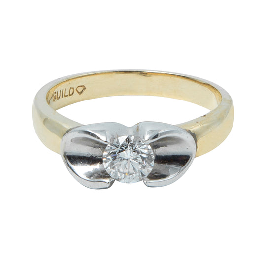Anillo Solitario Oro Combinado